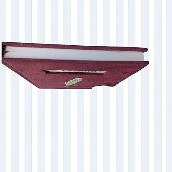 Burgundy Velvet Covered Embroidered Lined Journal With Ribbon Bookmark - Picture 6 of 15